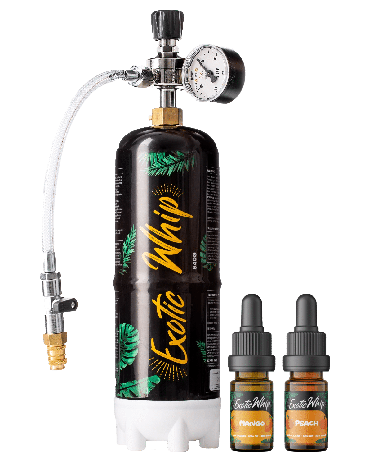 ExoticWhip Cream Chargers with regulator and flavor drops