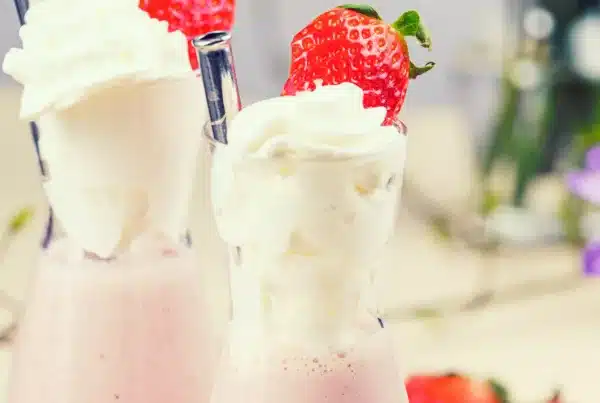 Strawberry Milkshake Blended with Coconut