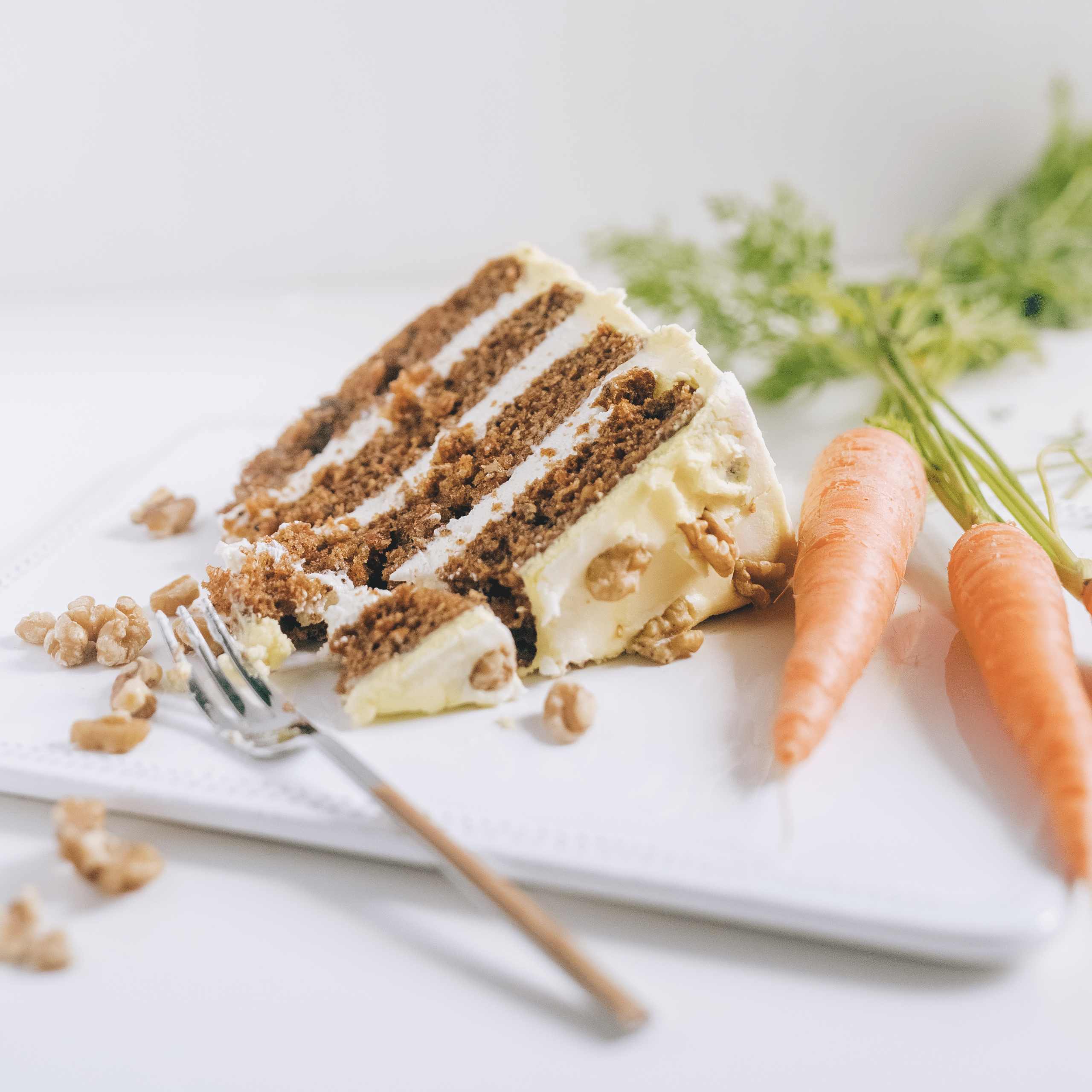Carrot Cake Topped with Whipped Cream – Recipe