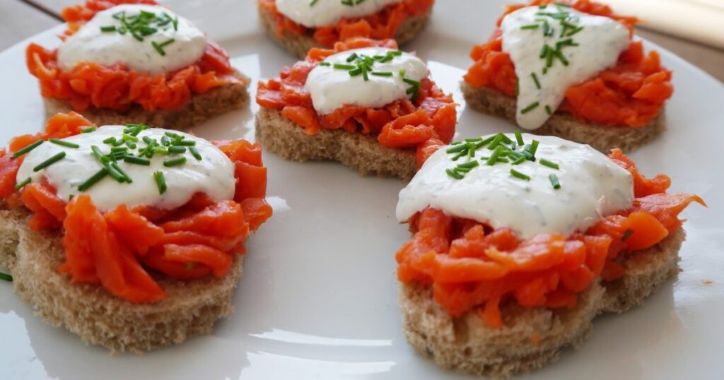 Assembling Whipped Cream Canapés