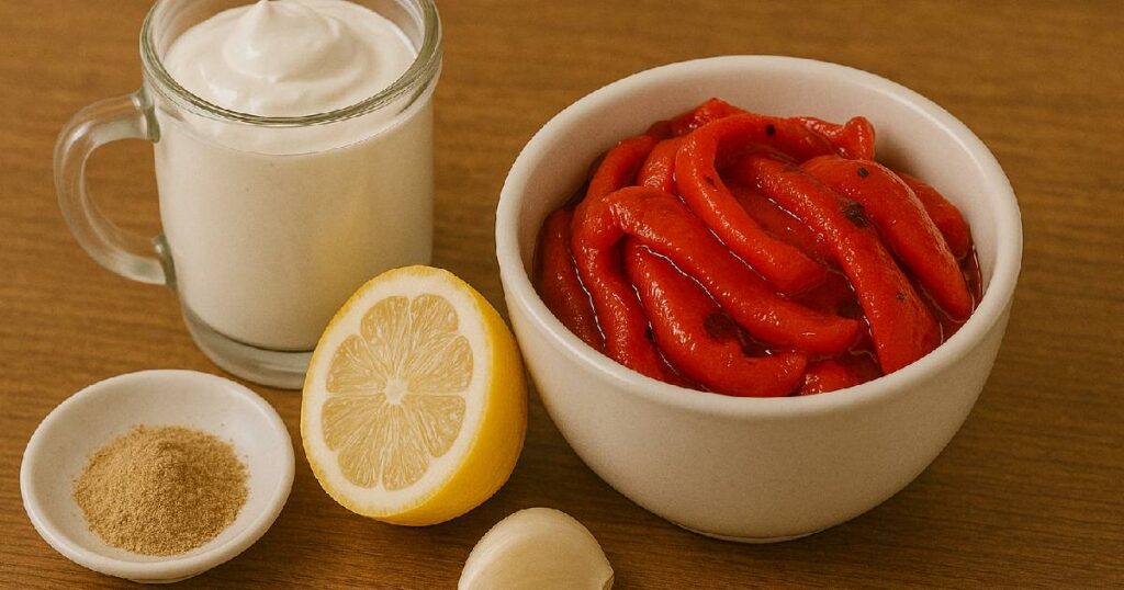 Ingredients Overview of Whipped Roasted Red Pepper Sauce Recipe