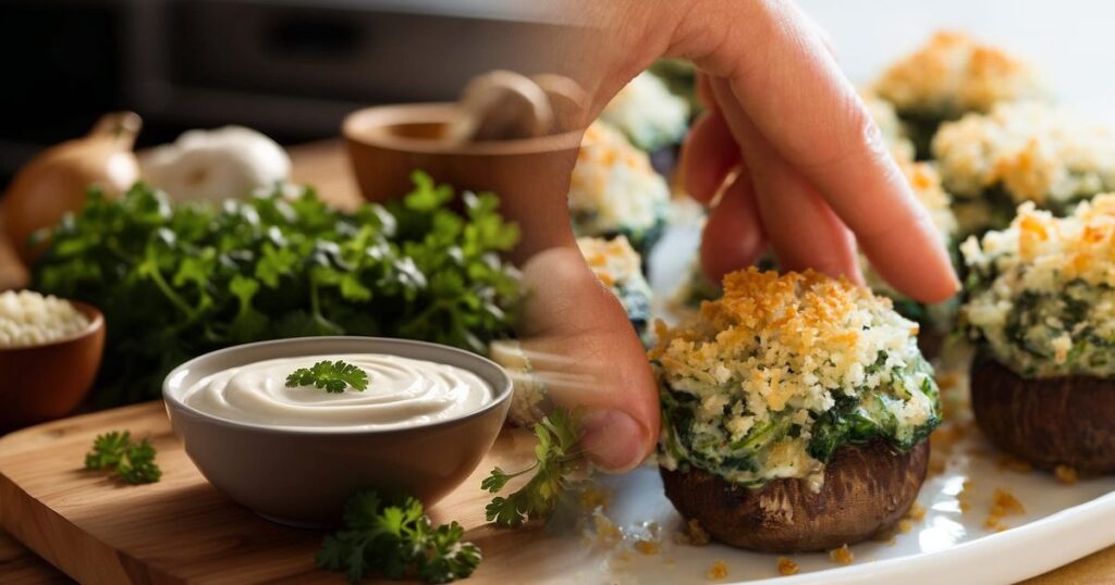Preparación e Ingredientes - Receta de Champiñones Rellenos Cremosos