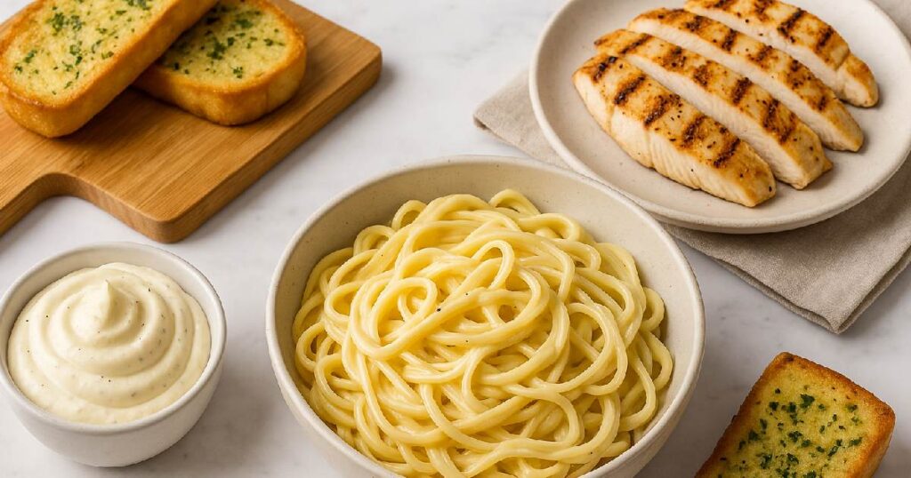 Serving Suggestions of Whipped Cheesy Alfredo Sauce