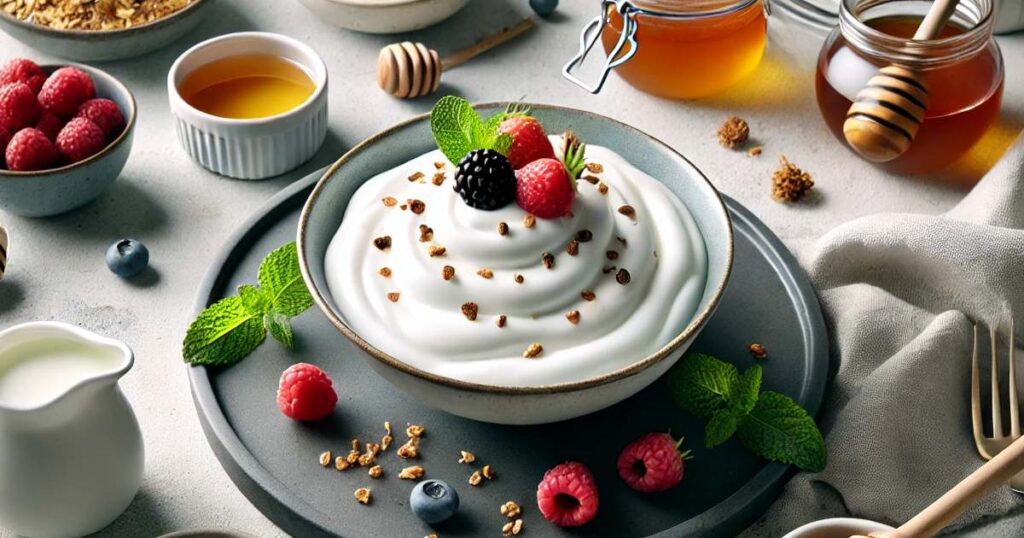 Serving and Presentation Greek Yogurt Foam